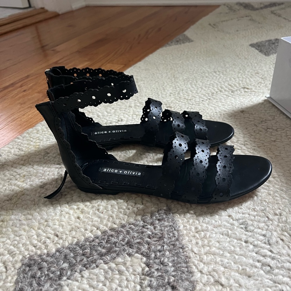 Alice + Olivia Black Gladiator Sandals
